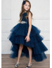Tulle High Low Layered Flower Girl Dress